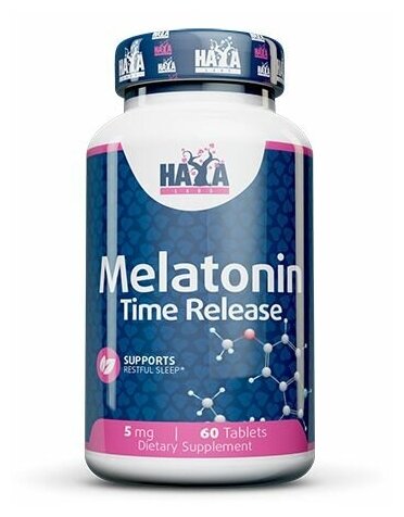 Melatonin Time Release 5 мг (Мелатонин медленного высвобождения) 60 капсул (Haya Labs)