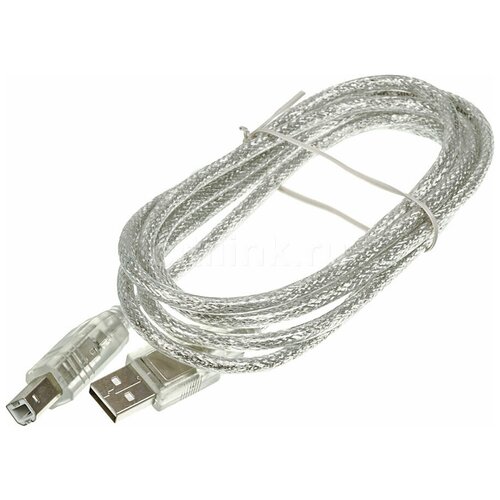 Кабель Ningbo USB A(m) USB B(m) 1.8м прозрачный блистер