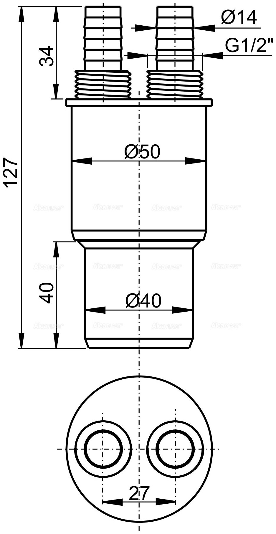 Сифон для сбора конденсата Alcaplast - фото №4