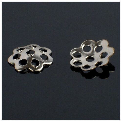 фото Queen fair шапочки для бусин (набор 100шт) см-001, 1,2х6 мм, цвет серебро