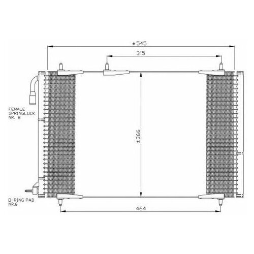 Радиатор кондиционера Nrf 35836 для Peugeot 206