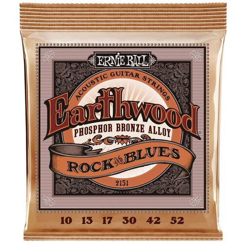 фото Ernie ball 2151 earthwood phosphor bronze rock and blues 10-52 струны для акустической гитары