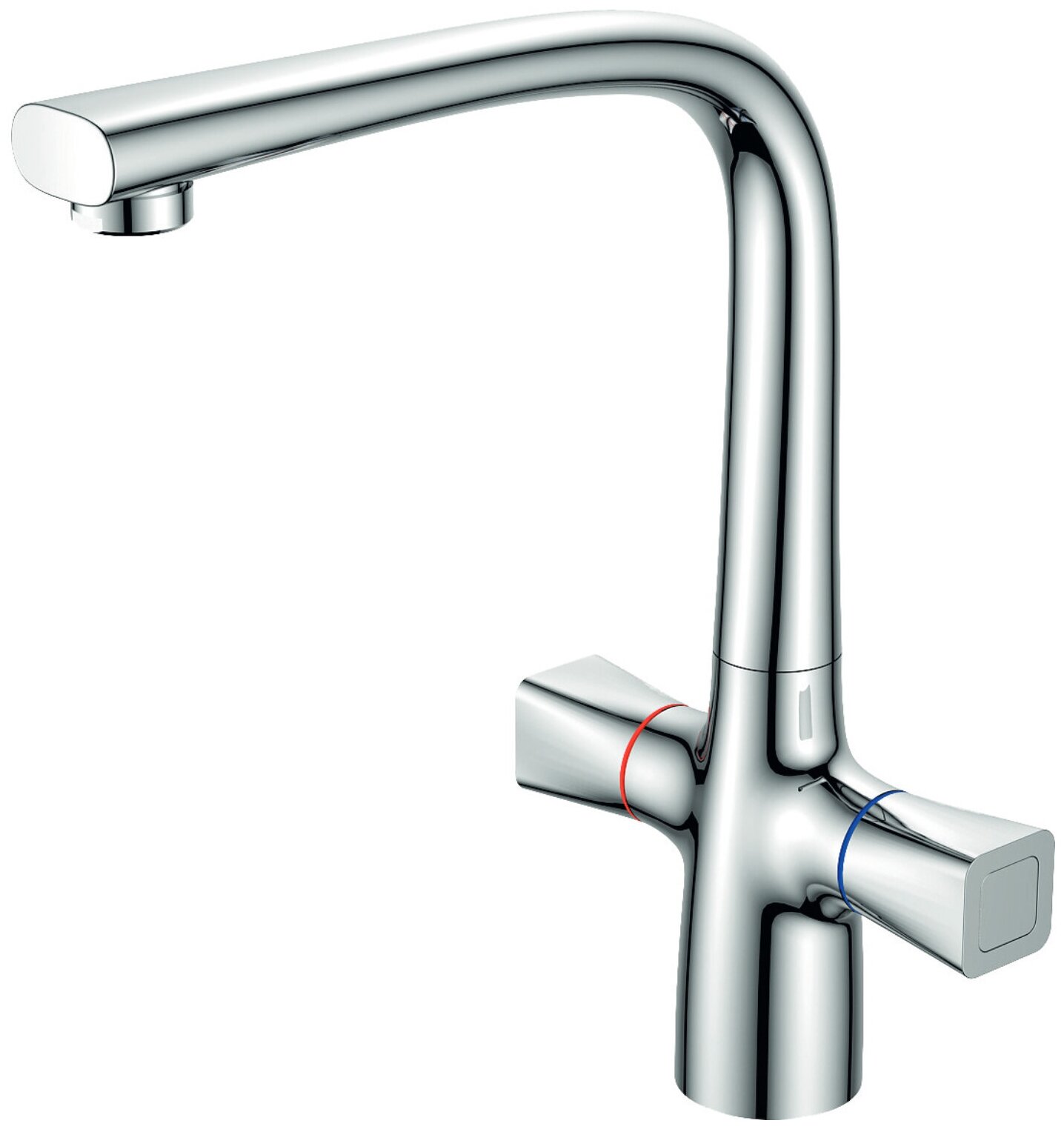 Orange Lotos M32-000cr двухзахватный смеситель для кухонной мойки, R-излив