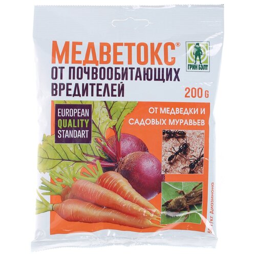 Инсектицид от медведки и муравьев Медветокс, 200 г, Green Belt инсектицид от муравьев green belt карбофос 60 г