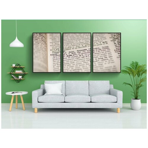 фото Набор модулных постеров для интерьера "толковый словарь, фокус, книга" 60x90 см. в тубусе, без рамки lotsprints