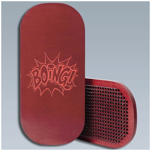 фото Доска с гвоздями садху для йоги / овал / комикс надписи boing - 1638 / красная чакра