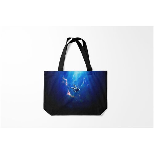 фото Сумка-шоппер / 46х35 см / неоновые принты / космос падение в безднуs burnettie