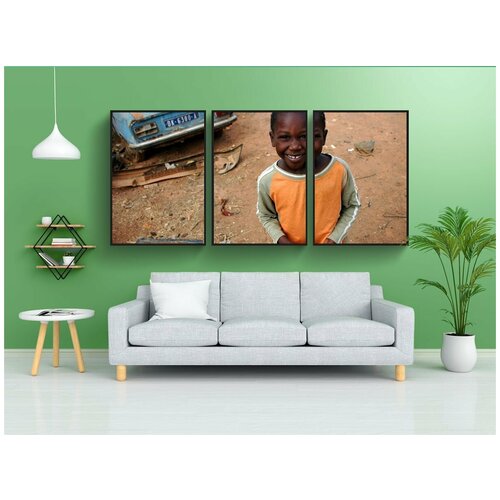 фото Набор модулных постеров для интерьера "сенегал, ребенок, мальчик" 60x90 см. в тубусе, без рамки lotsprints