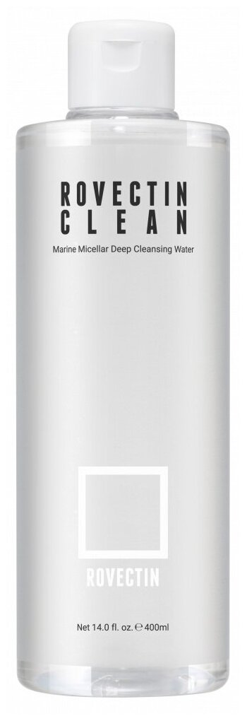 Rovectin Жидкость для снятия макияжа - Clean micellar marine deep cleansing water, 400мл