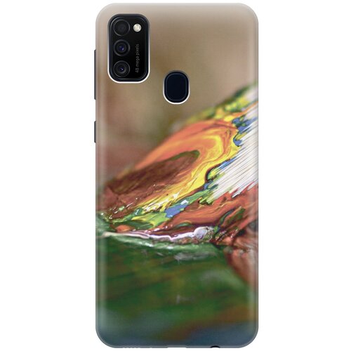 фото Силиконовый чехол на samsung galaxy m21 / m30s / самсунг м21 с принтом "кисть и краска gosso