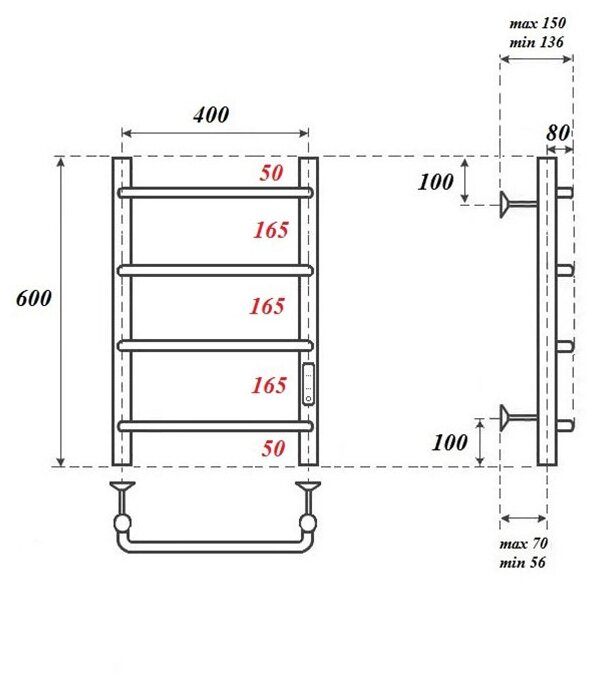 Электрический полотенцесушитель Point - фото №4