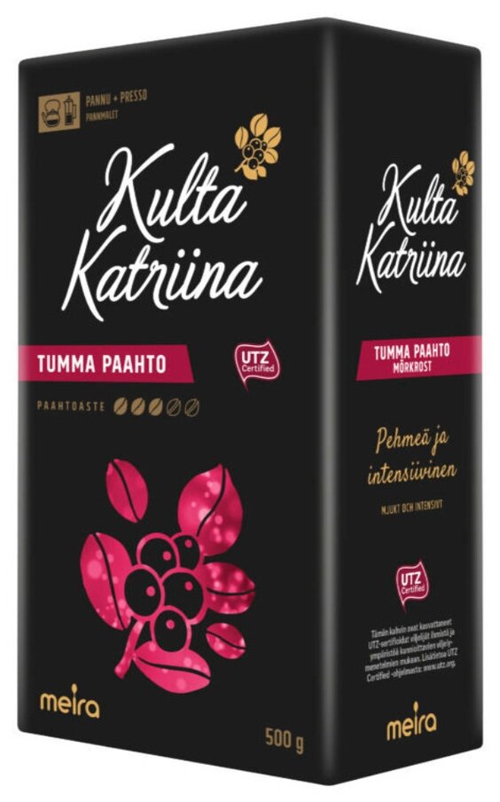 Кофе молотый Kulta Katriina Tumma Paahto 500 гр., темной обжарки, из Финляндии - фотография № 1