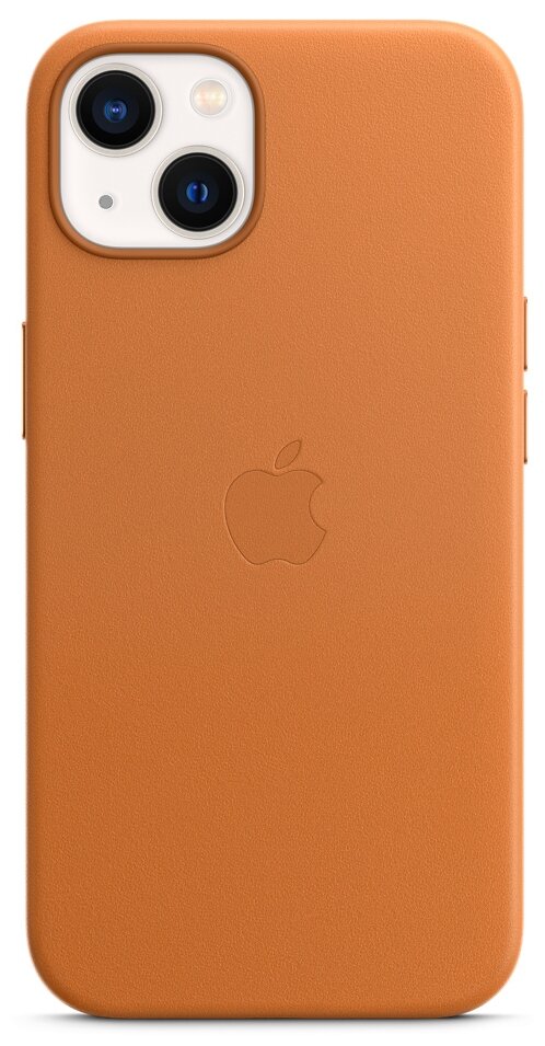 Чехол MagSafe кожаный совместим с iPhone 13, золотистая охра