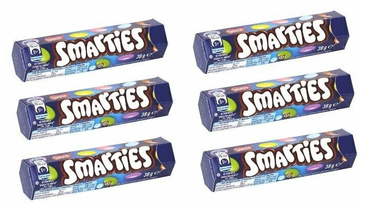 Набор шоколадного драже Smarties 38 гр. (6 шт) - фотография № 1