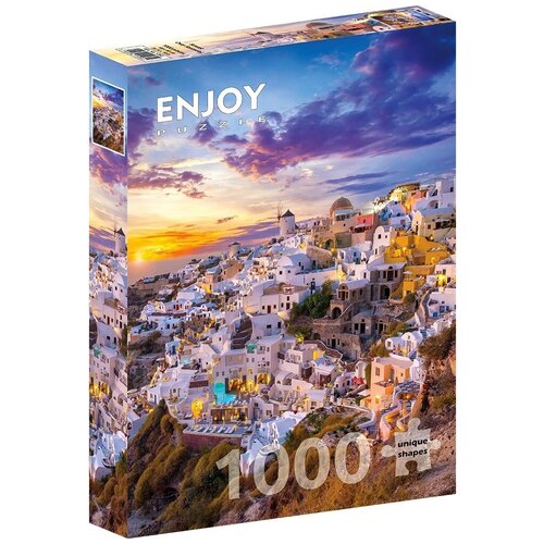пазл enjoy 1000 деталей восход над санторини греция Пазл Enjoy 1000 деталей: Закат над Санторини