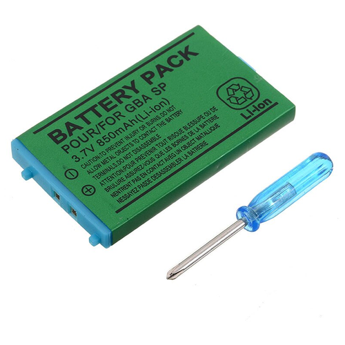 Аккумулятор (аккумуляторная батарея) для Game Boy Advance SP с отверткой в комплекте