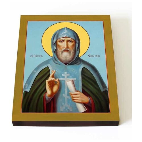 Преподобный Павел Комельский, Обнорский, икона на доске 13*16,5 см