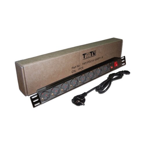 Блок распределения питания Lanmaster TWT-PDU19-10A8P-30 гор размещ 8xSchuko базовые 10A Schuko 3м 8790₽