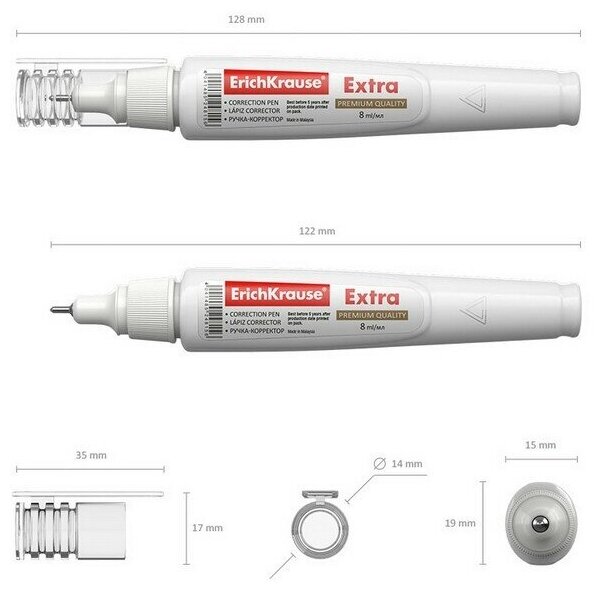 Ручка-корректор ErichKrause Extra, 8мл
