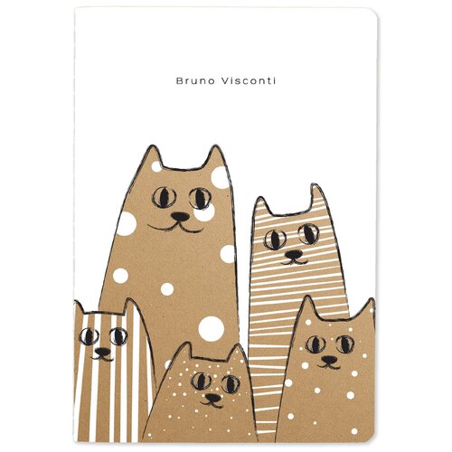 Bruno Visconti Тетрадь Cat's Company, клетка, 40 л., 12 шт., белый/коричневый