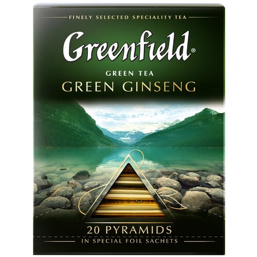 Greenfield чай зеленый пакетированный в пирамидках Green Ginseng 1,8г*20п