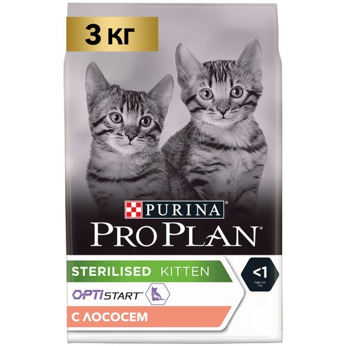 Сухой корм для стерилизованных котят Pro Plan с высоким содержанием лосося 3 кг