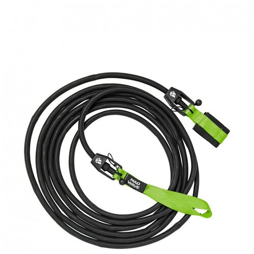 Трос латексный Long Safety cord, 3,6-10,8 kg, Black/Green, MAD WAVE