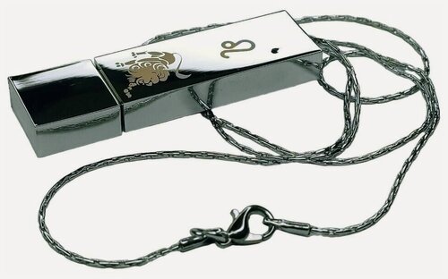 Изображение товара Подарочный USB-накопитель подвеска на цепочке с гравировкой знак зодиака ЛЕВ 256GB USB 3.0, с бархатным мешочком
