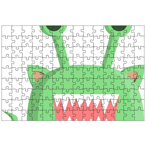 фото Магнитный пазл 27x18см."резать, зеленый, чудовище" на холодильник lotsprints