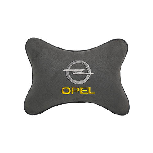 фото Подушка на подголовник алькантара d. grey с логотипом автомобиля opel vital technologies