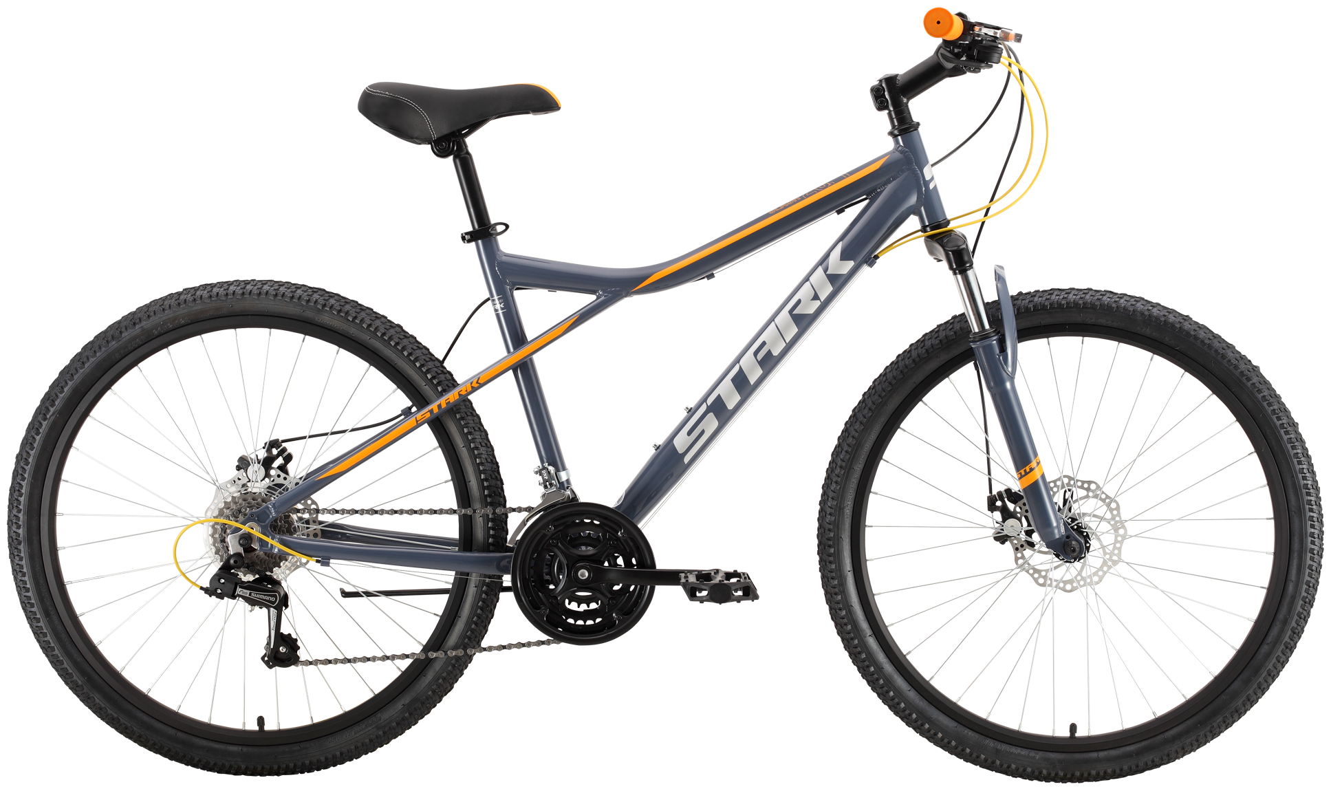 Горный велосипед Stark Slash 26.1 D (2022) 18" Серо-оранжевый (165-182 см)
