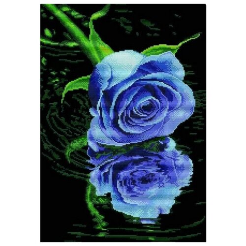 Роза синяя набор для частичной выкладки стразами 44х62,5 Солнце HS-8020 Солнце HS-8020
