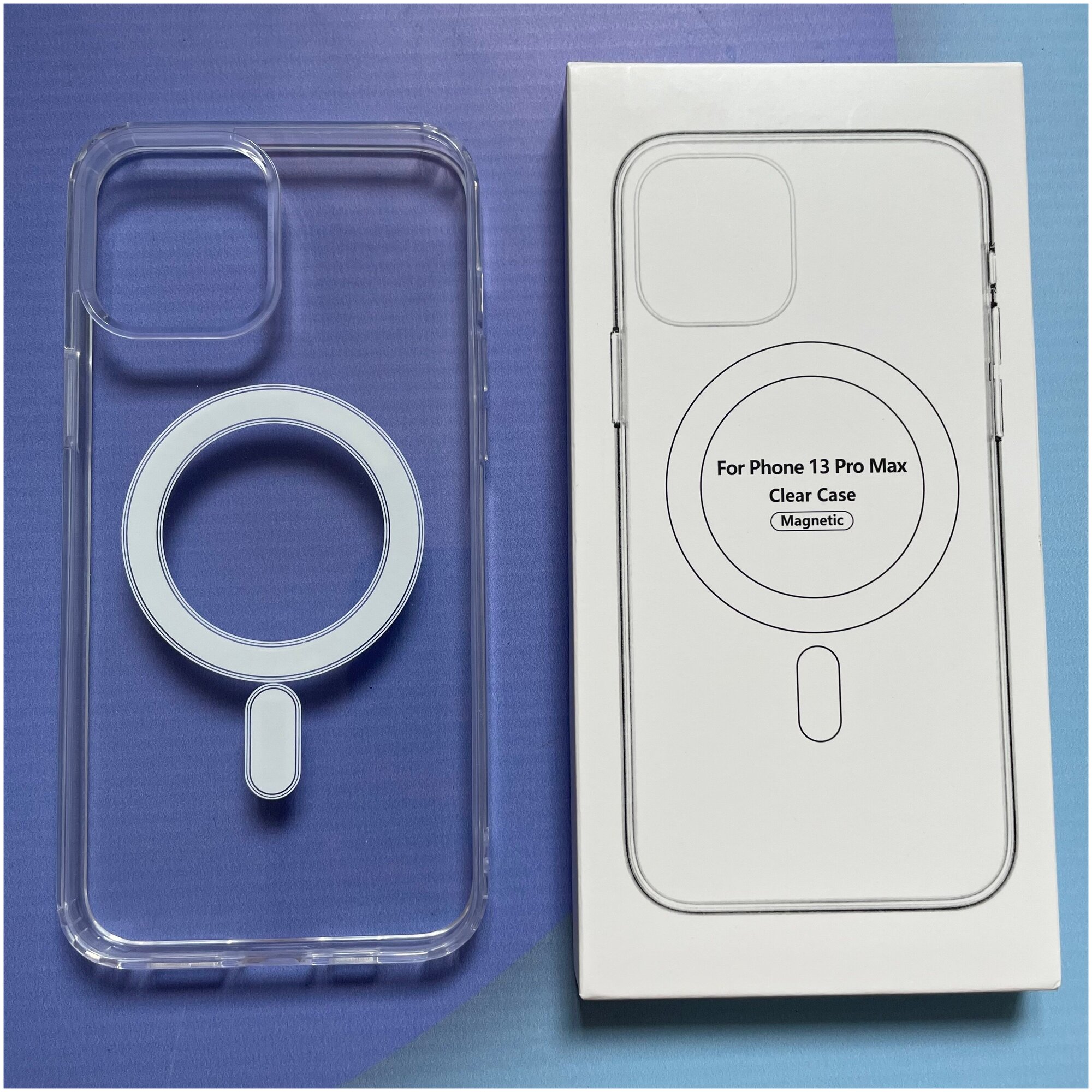 Чехол для Apple iPhone 13 Pro Max с поддержкой MagSafe / Айфон 13 Pro Max / Прозрачный противоударный силиконовый чехол Магсейф