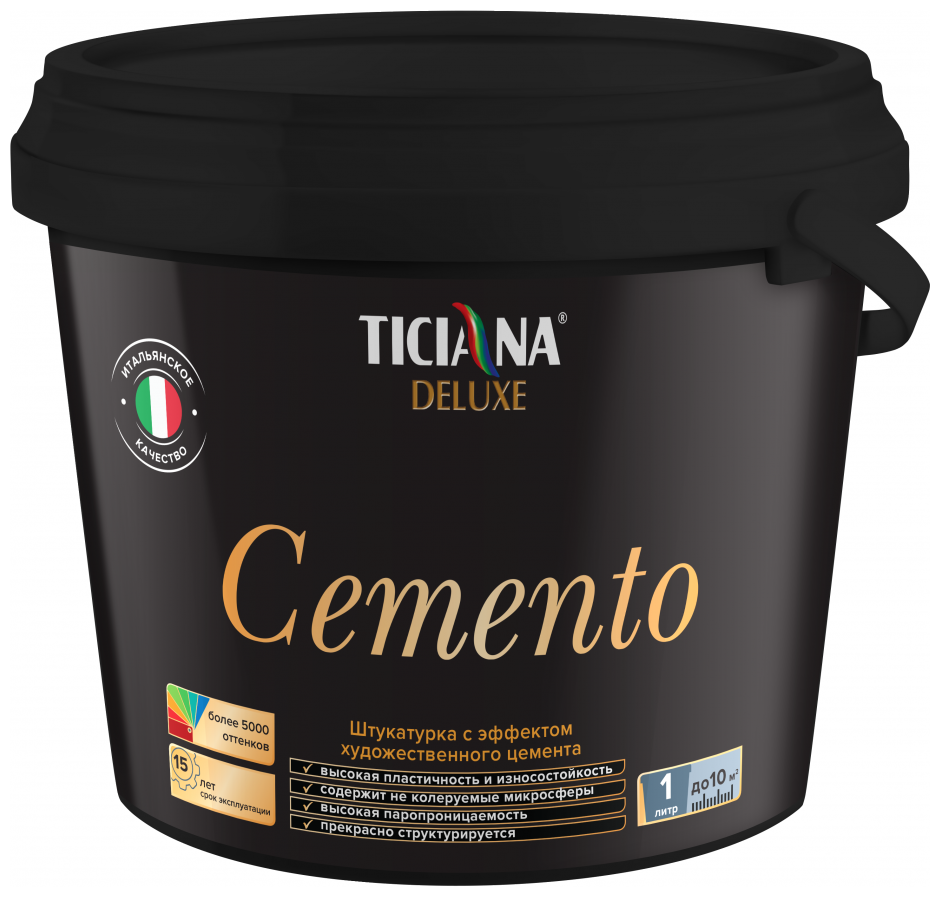 Cemento - штукатурка декоративная с эффектом художественного цемента TICIANA DELUXE (Артикул: 4300008036; Фасовка = 8 л) - фотография № 2