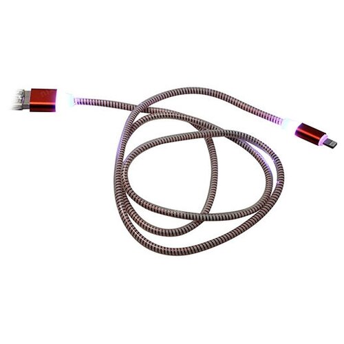 Дата-кабель Smartbuy USB - 8 pin, с индикацией, 1м, красный, с мет. наконечником кабель jet a usb lightning ja dc46 1 м красный