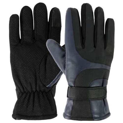 фото Кожаные мужские перчатки для сенсорных экранов gsmin leather gloves (синий)