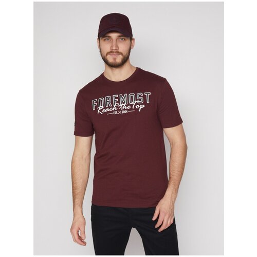 фото Футболка с надписью, цвет бордо, размер m zolla