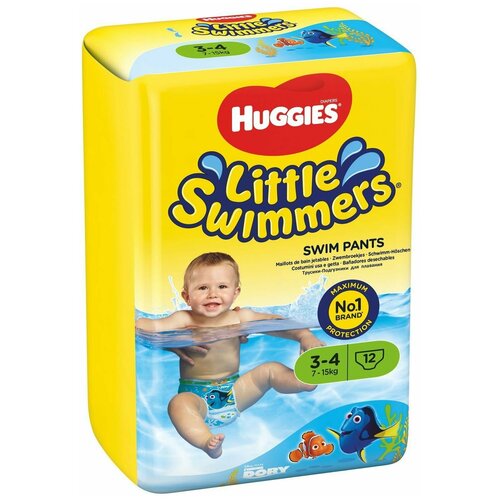 фото Подгузники-трусики для плавания huggies little swimmers 3-4 7-15кг 12шт