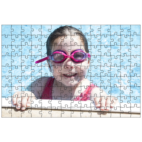 фото Магнитный пазл 27x18см."девочка, плавание, очки защитные" на холодильник lotsprints