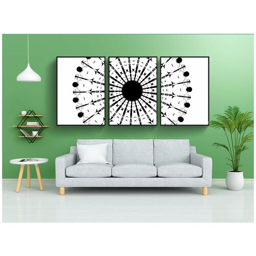 фото Набор модулных постеров для интерьера "тату, шаблон, текстура" 60x90 см. в тубусе, без рамки lotsprints