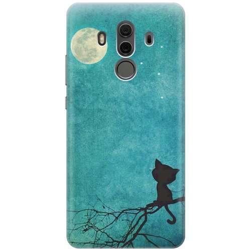 фото Re:pa накладка transparent для huawei mate 10 pro с принтом "котенок и луна"