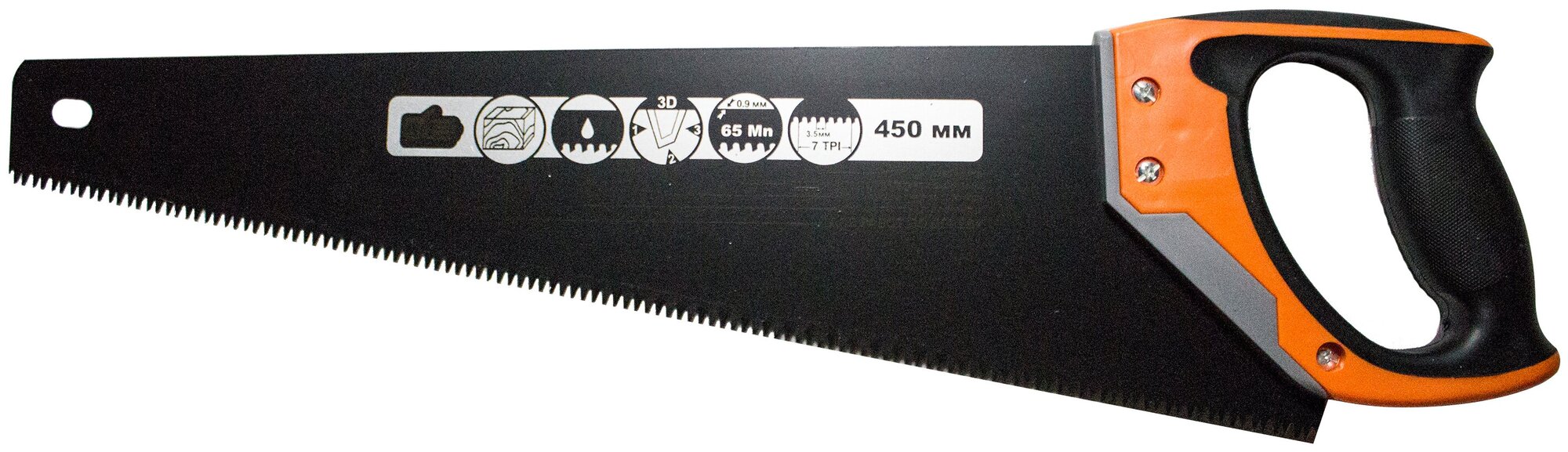 Ножовка по дереву поперечный профиль зуб 3.5мм 3D заточка 450мм 