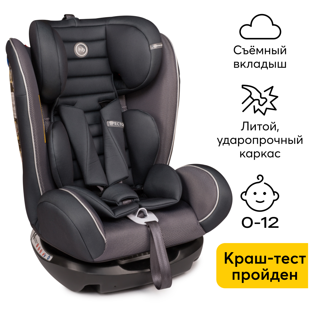 Автокресло Happy Baby детское Spector, 0-36 кг, 0-12 лет, graphite