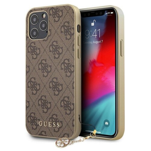 фото Чехол cg mobile guess 4g charms collection hard для iphone 12 pro max, цвет коричневый (guhcp12lgf4gbr)