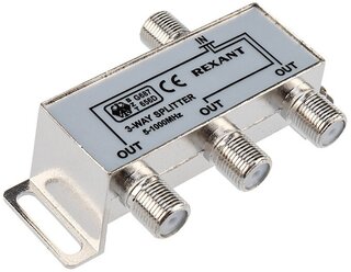 Антенный сплиттер/делитель ТВ-сигнала REXANT на 3 выхода под F-разъемы, 5-1000 МГц