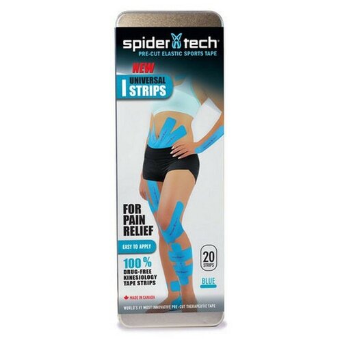 Тейп SpiderTech преднарезанный, 20шт. голубой