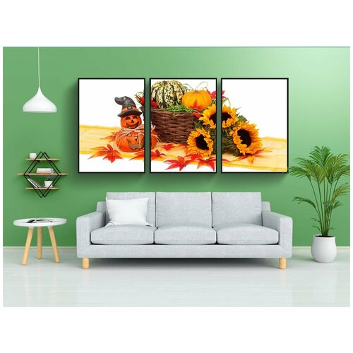 фото Набор модулных постеров для интерьера "осень, белый, свет" 60x90 см. в тубусе, без рамки lotsprints