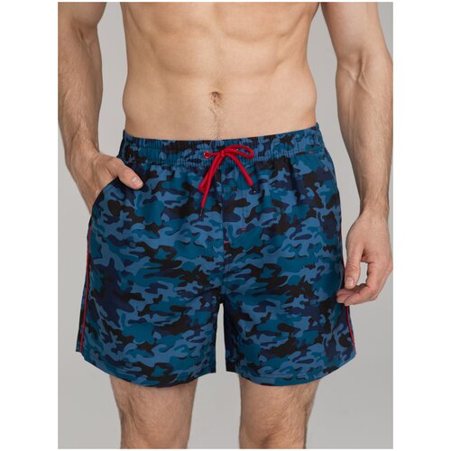 Шорты для плавания Uomo Fiero, подкладка, карманы, размер 48, синий