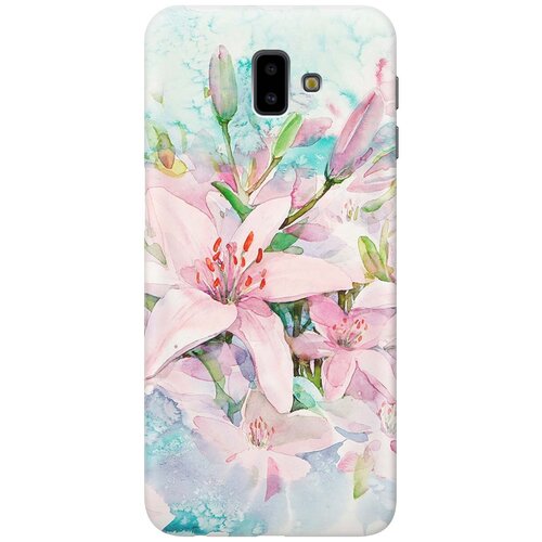фото Re:paчехол - накладка artcolor для samsung galaxy j6+ (2018) с принтом "нежные розовые цветы"
