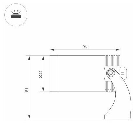 Светильник KT-WATER-R44-8W RGBW (SL, 24 deg, 12V) (Arlight, IP68 Металл, 3 года) - фотография № 7